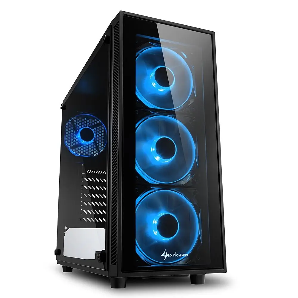 Корпус игровой для компьютера Sharkoon TG4 ATX Midi Tower 4x 120mm fan led RGB 2x USB 3.0 Audio без БП сталь