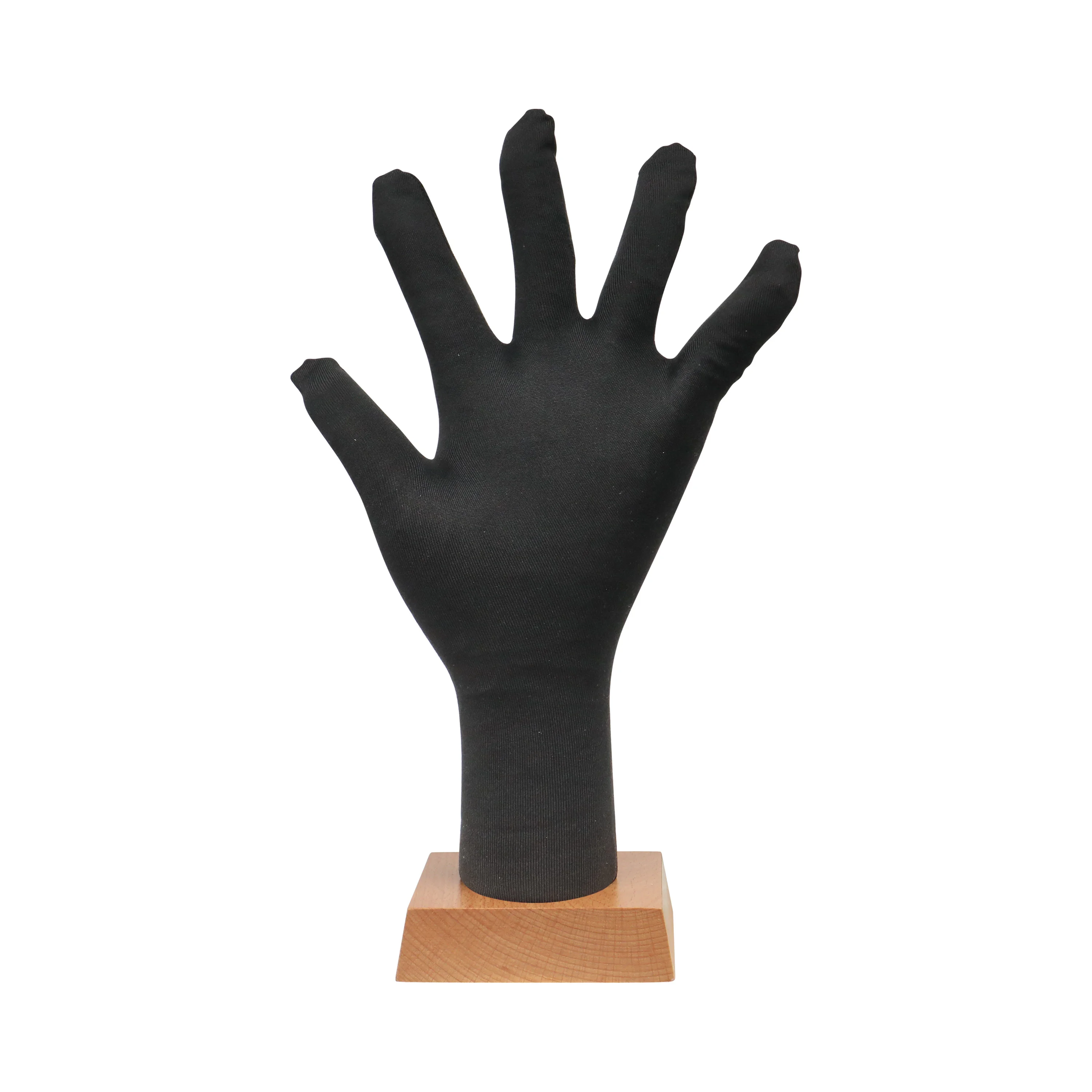 

DE-LIANG OK Hand Mannequin Gestured Display Stand for Fashion Jewelry Ring Glove, Pinable Soft Foam Black Form, Necklace