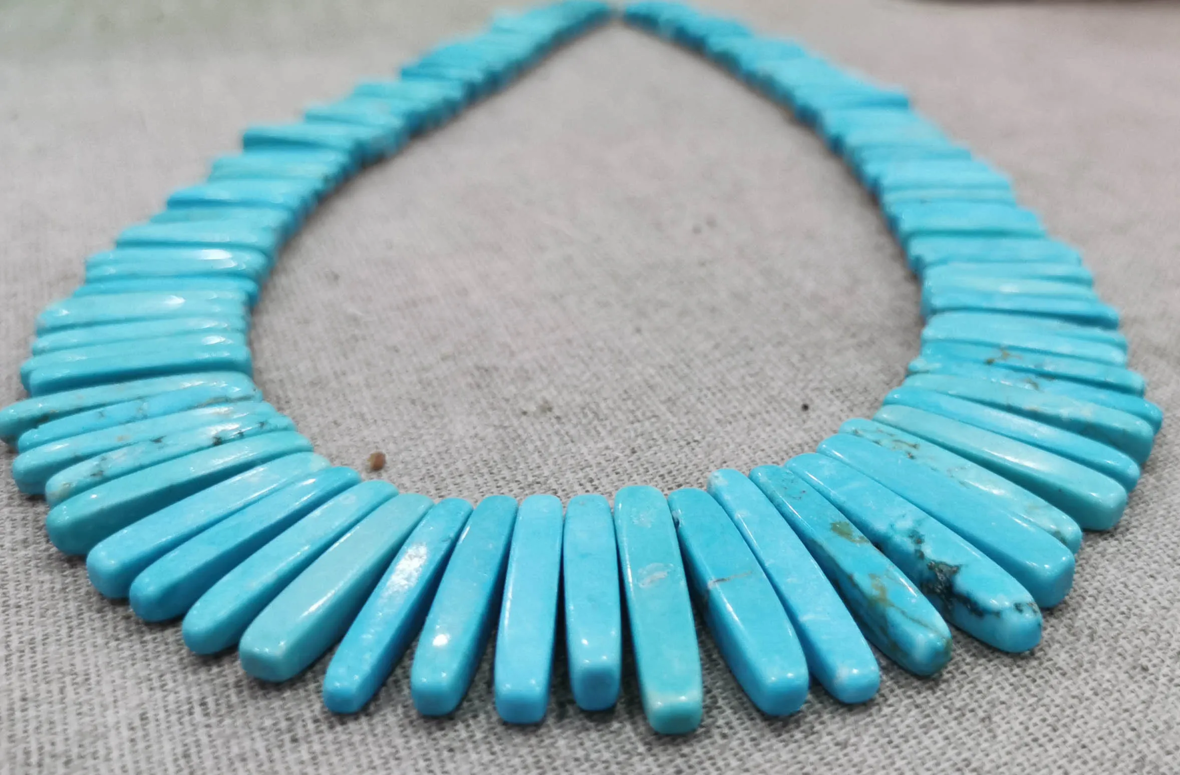 17 дюймов Прямоугольник Ожерелье из бирюзового камня искусственная Бирюзовые