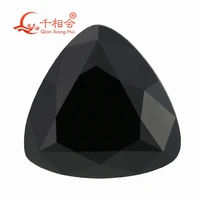 black color trillion shape moissanite diamond cut loose gemstone