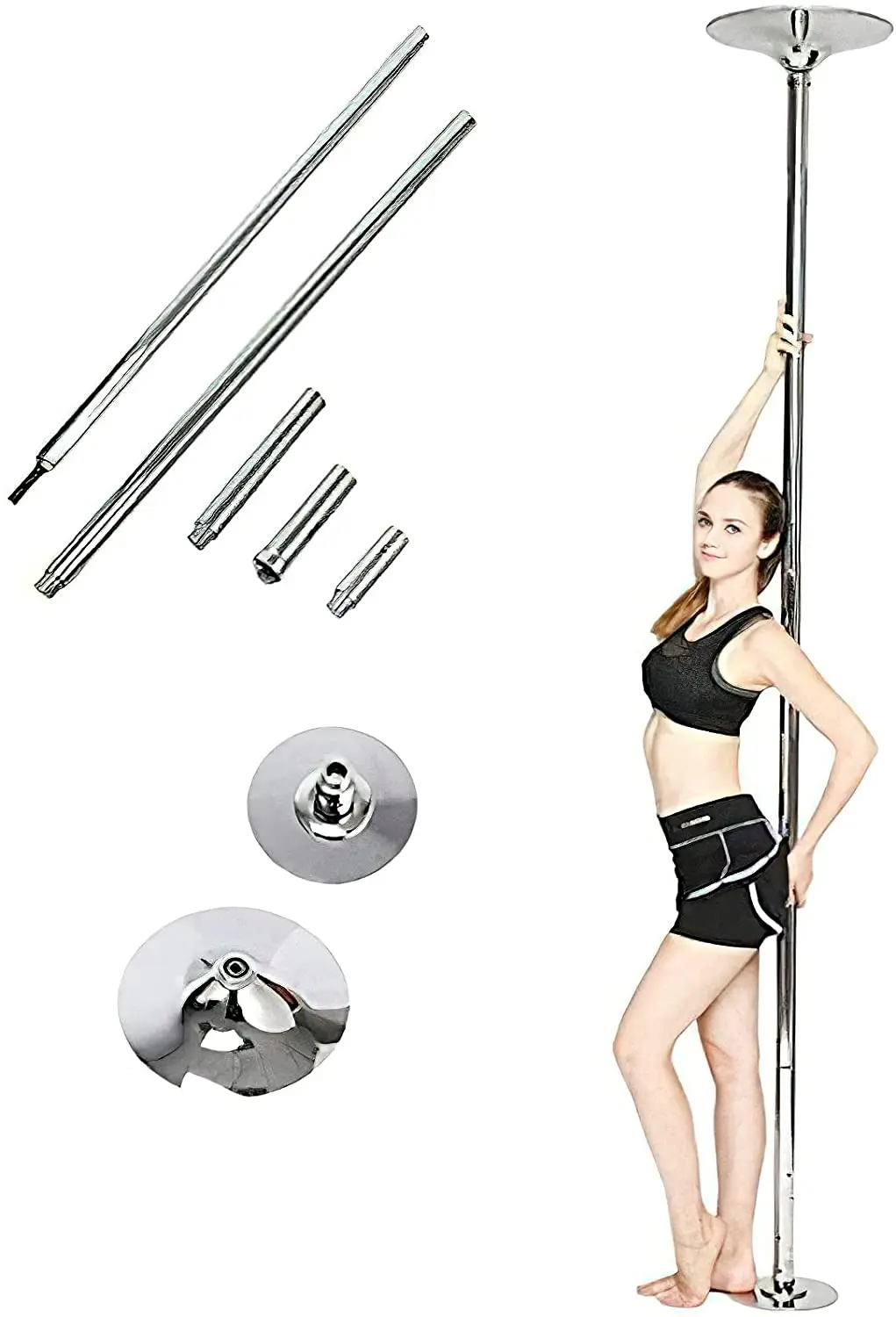 

Pole Dance Pole swivel and static from 45mm, height adjustable, easy to assemble, pole dance stainless steel suitable for home, Gym and Bar