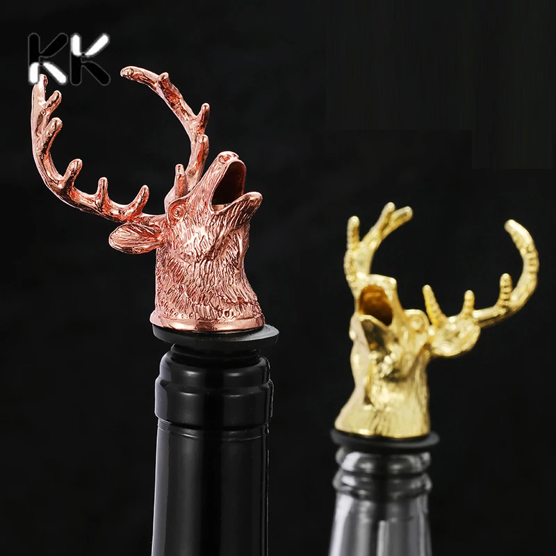 Stainless Steel Wine Bottle Pourer Stopper Originality Vacuum Deer Head Bar Accessories Aerators Tools |
