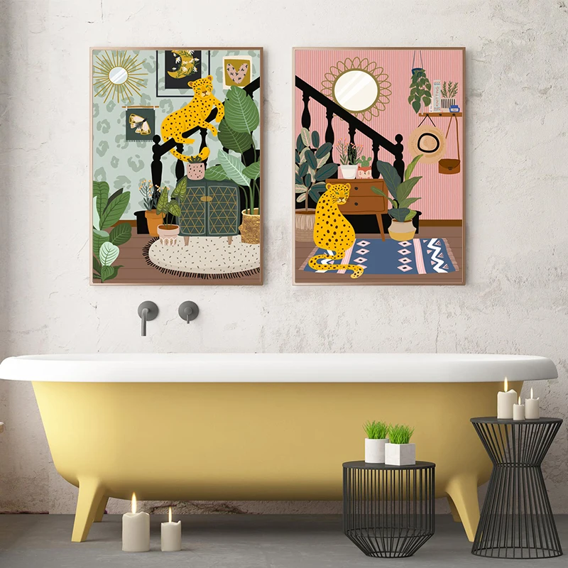 Абстрактная Женская абстрактная картина в стиле бохо с африканскими мотивами