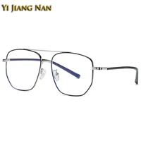 men fashion flat irregular square big eyeglasses lightweight alloy optical prescription glasses frame spectacle women eyewear