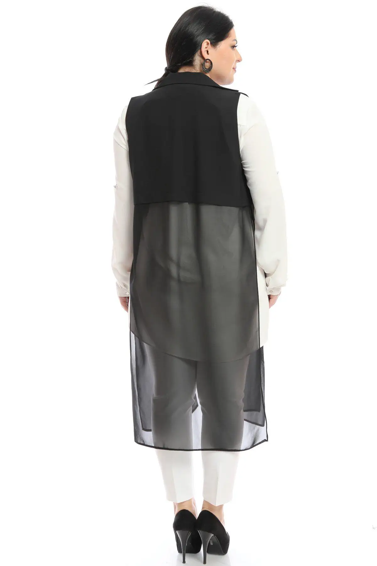 Шифоновый жилет Hanezza размера плюс