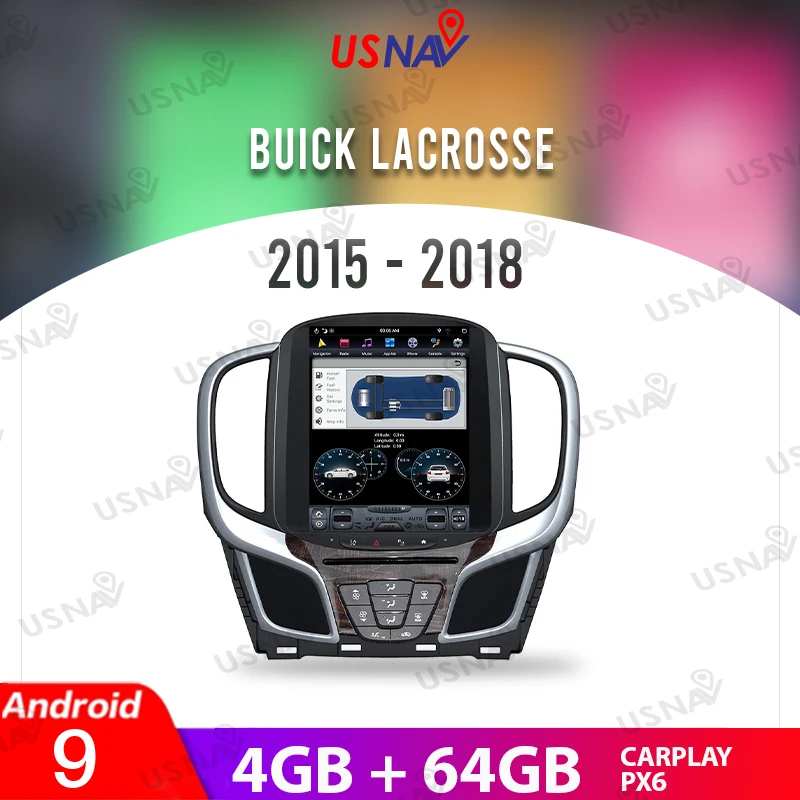 

USNAV 10.4" Tesla style Screen For Buick Lacrosse 2014-2015 Android 9 Car Multimedia GPS Navi Stereo Head Unit Radio Carplay PX6