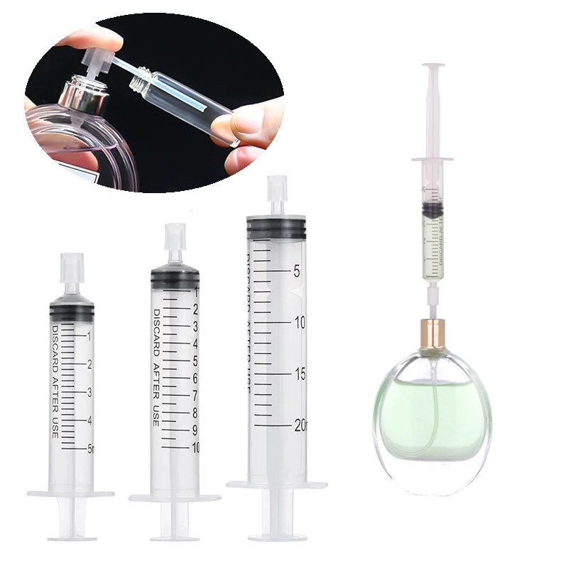 

3PCS traight Draw Perfume Dispenser Liquid Bottling Plastic Syringe Spray Bottle Perfume Nozzle Atomizer Cosmetic Packaging