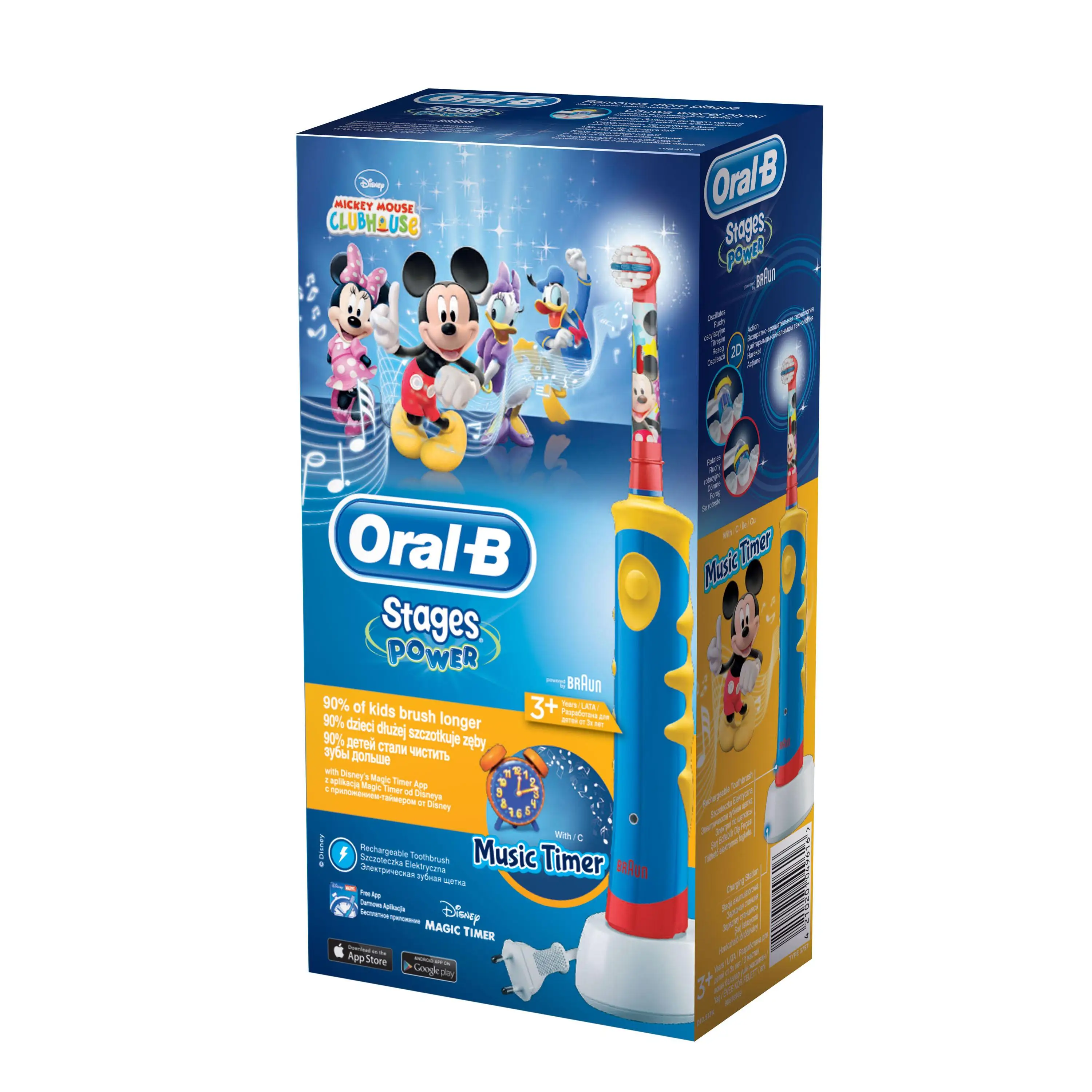 Детская электрическая зубная щетка Oral-B Stages Power Микки 3+ | Бытовая техника