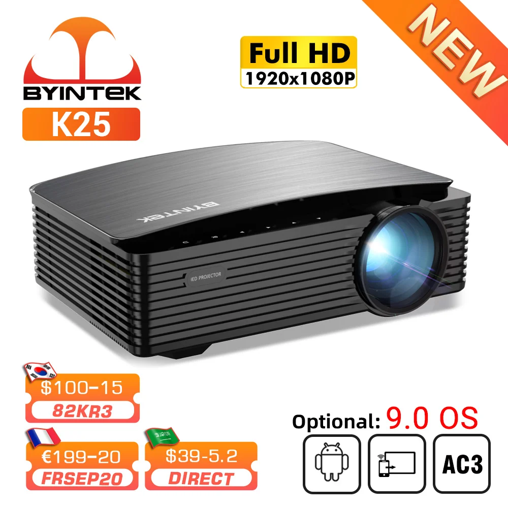 Проектор BYINTEK K25 для домашнего кинотеатра Full HD 4K 1080P | Электроника