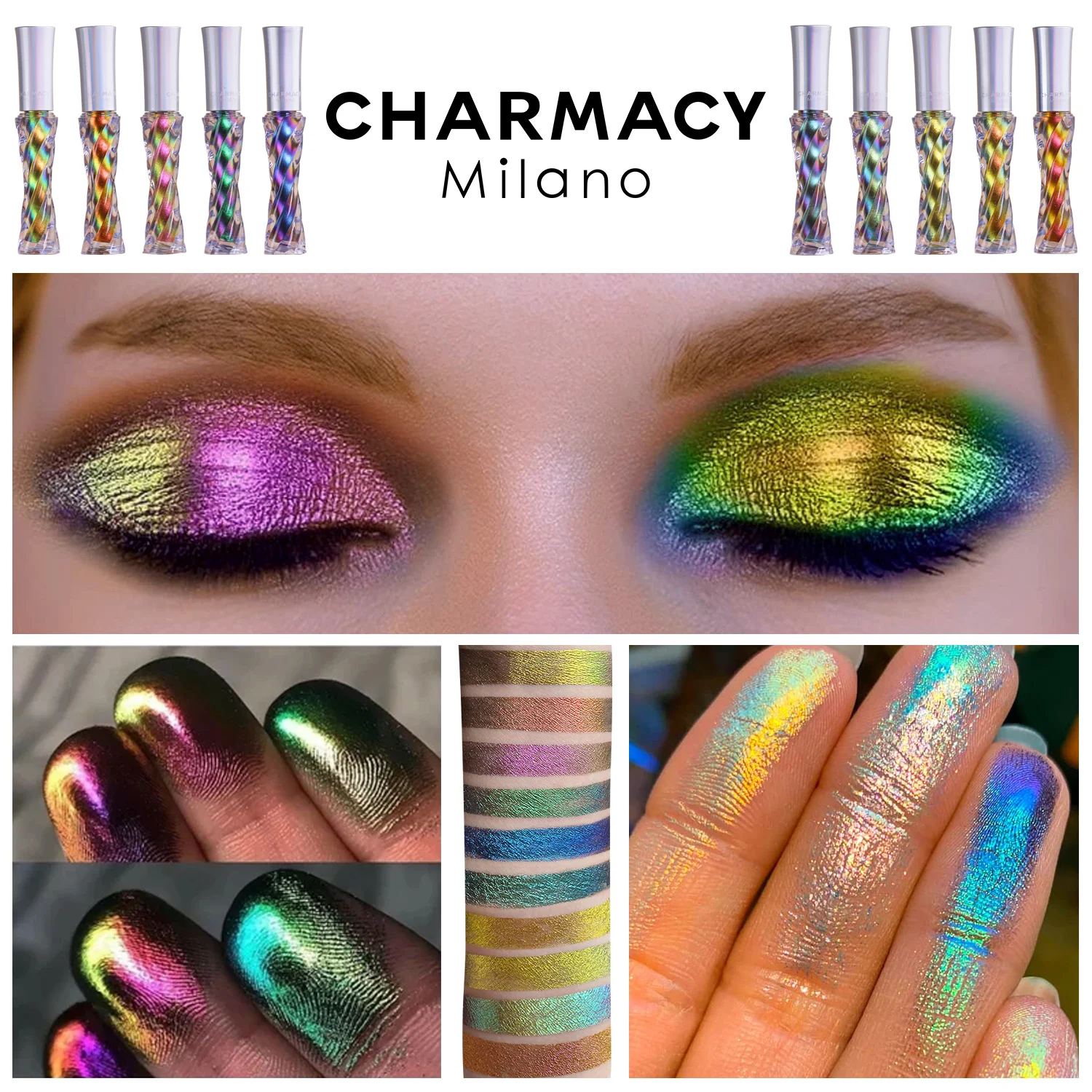 

CHARMACY Duochrome High Quality Eyeshadow Liquid Shiny Long-lasting Glitter for Eye Shadow Women's Cosmetic Make-up