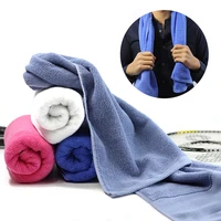 cotton sport towels quick drying lengthen gym fitness swimming towels men women yoga beach running soft sweat towels 32110cm