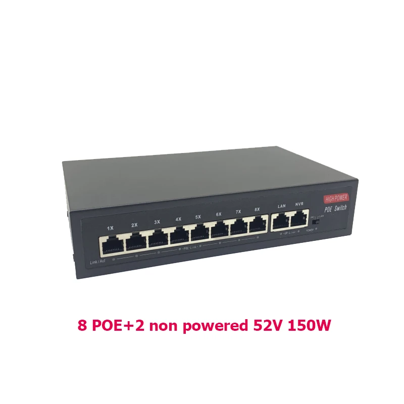 Коммутатор POE switch 52 В 80 Вт 150 300 480 свитч для IP камеры локальной сети сетевого