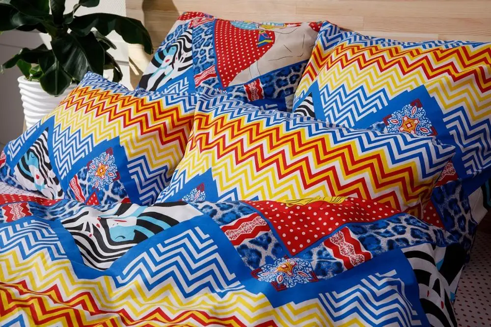 Комплект постельного белья (КПБ) Ночь Нежна Поп-арт 7560-1+7565-1 Поплин | Дом и сад