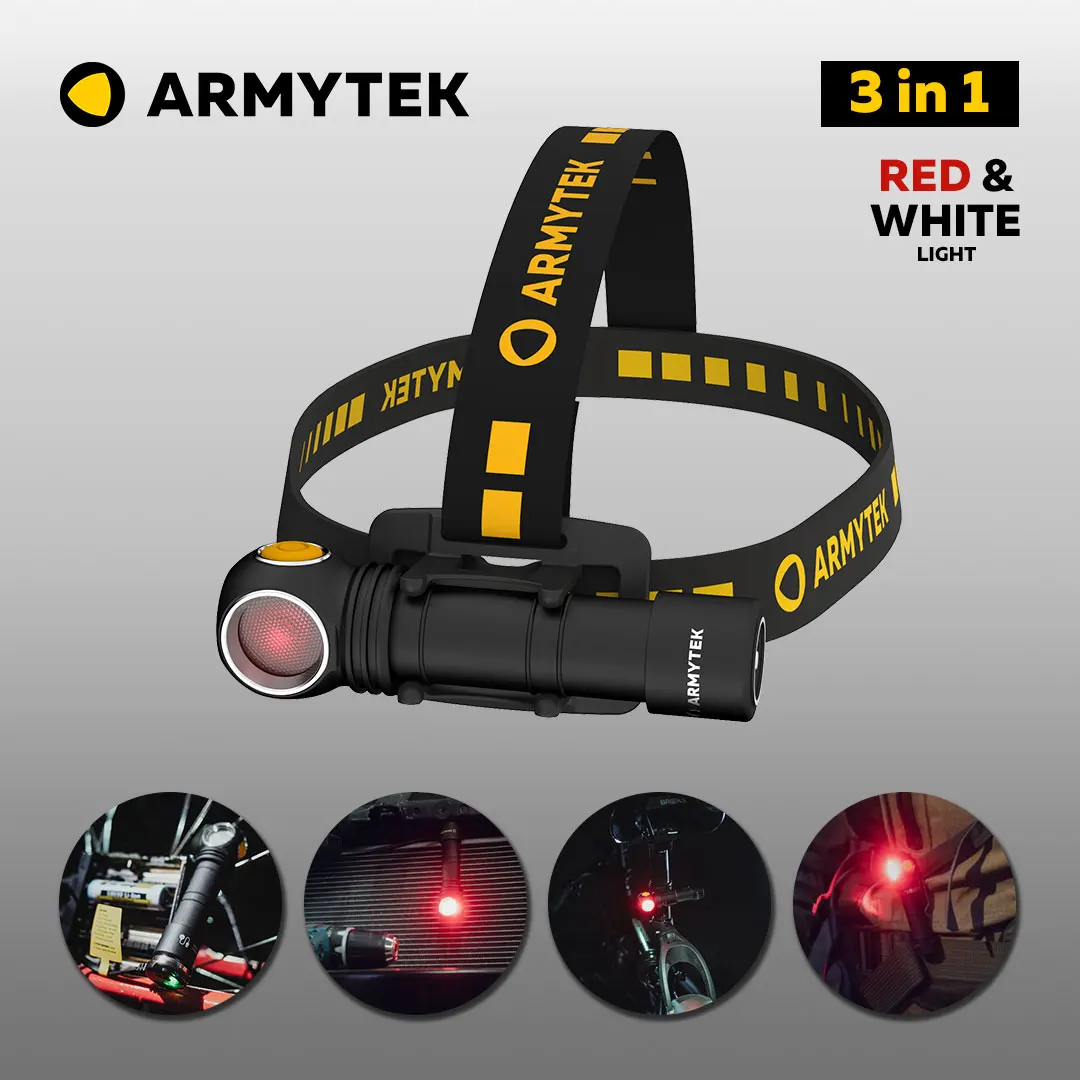 

LED Headlamp Armytek Wizard C2 WR Updated (White/Warm and Red) Multi flashlight USB Rechargeable + 18650 Li-Ion battery