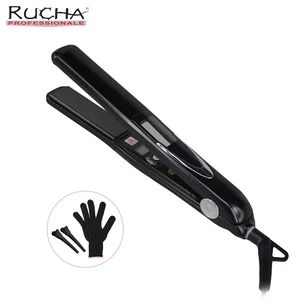 Бигуди для волос выпрямитель для волос 2 в 1 Профессиональная титановая пластина кератин Вибрация массаж плоский утюг 470F Быстрое нагревание утюги для волос