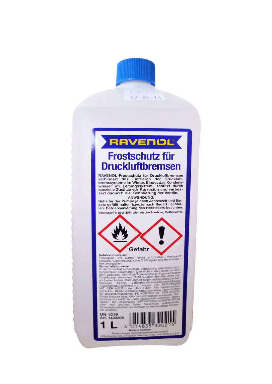 Антифриз бесцветн RAVENOL Frostschutz für Druckluftbremsen ( 1л)|Антифриз/охлаждающая вода| |