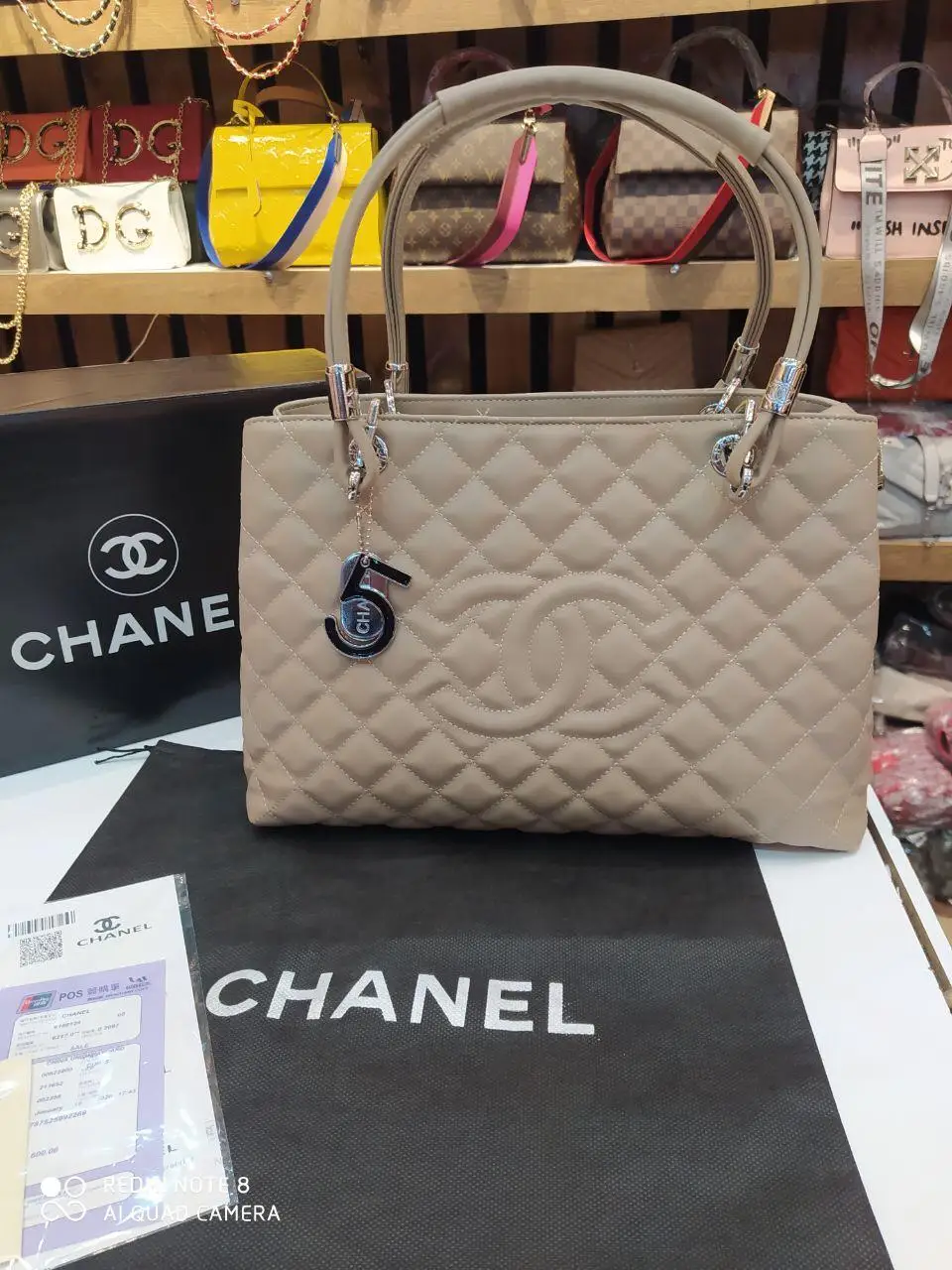 

1st quality faux leather tote bag.invoice dust bag + bag
