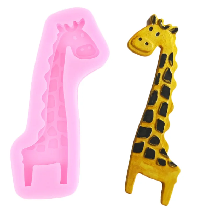 Силиконовая форма в стиле джунглей сафари животные трава лужайка цветок