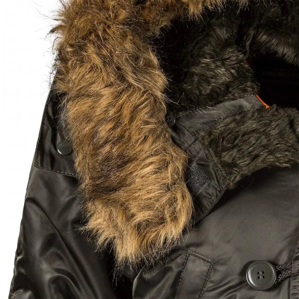 Куртка-аляска зимняя. Slim Fit N-3B Parka с натуральным мехом NorDenali мужская Replica Grey/Orange
