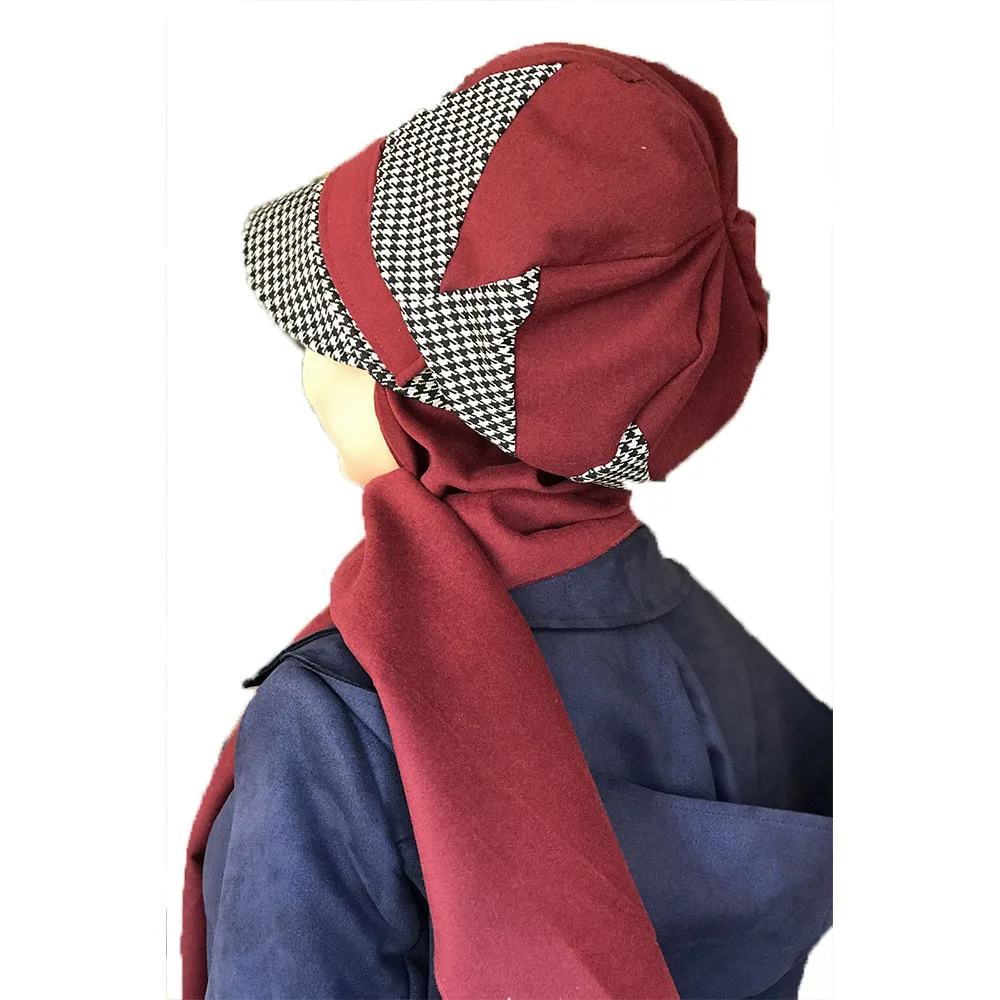 

Yeni Moda Hijab Mslman Barts slami Trban Fular Atk Bere Tesettr Bordo Renkli Kazaya arkfelek Model apka al