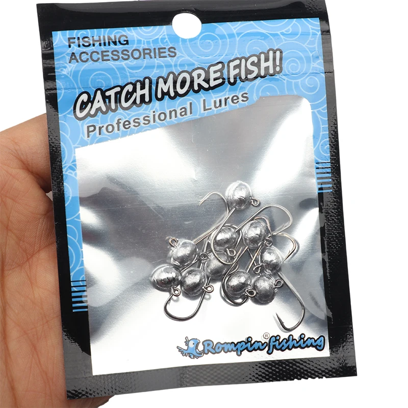 

10pcs/bag 2g 3g 4g 5g micro small crank Jig head hook fishing hook lead head Jig lure hard bait soft worm jig hook for fishing