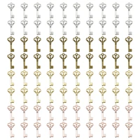 60pcs wholesale three color small key charms zinc alloy metal pendants for diy handmade jewelry accessories making 2110mm