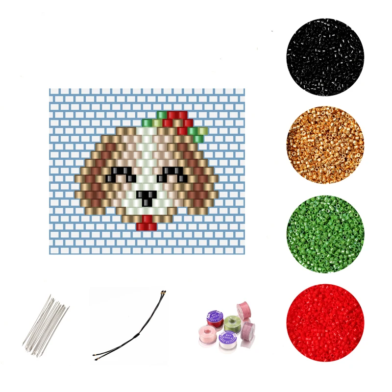 

FAIRYWOO Dog Charms Bracelet Animals Cute Jewelry DIY Accessories Jewelry Making Kit For Women Miyuki Glass Beads Wholesale