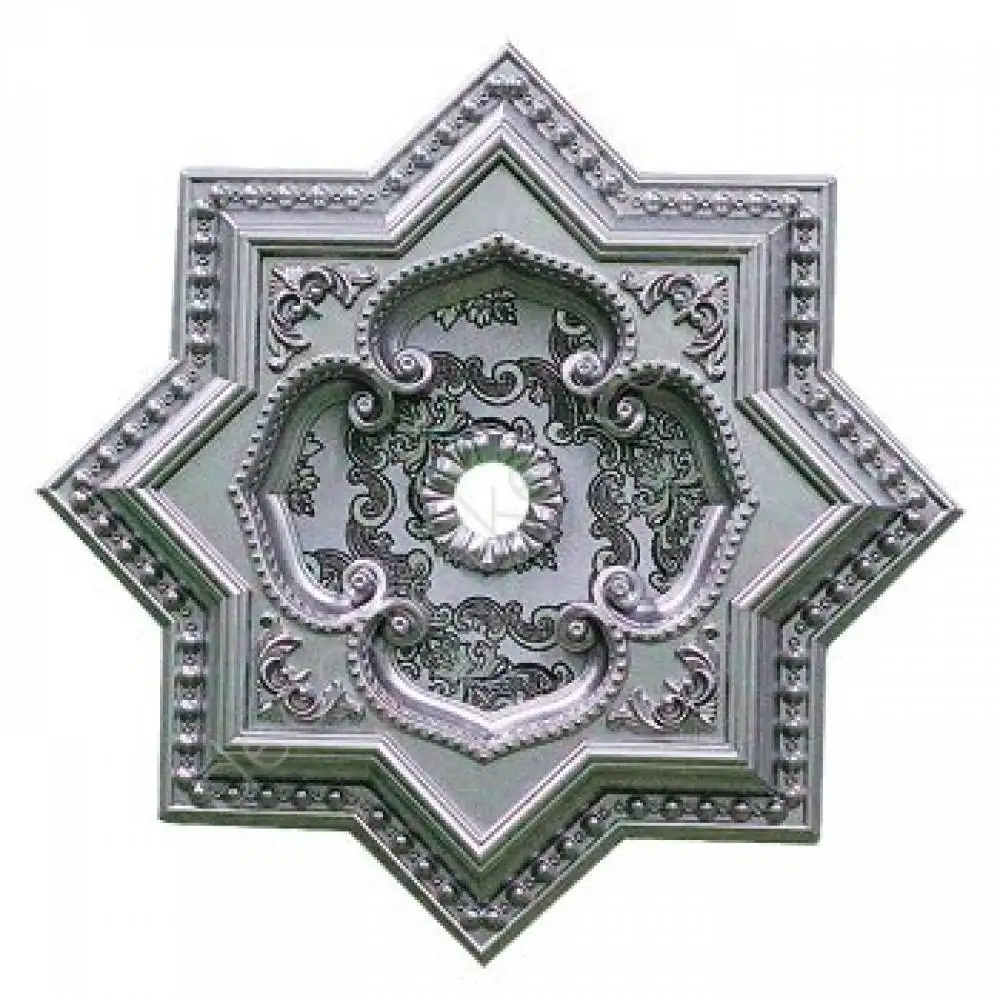 

DECOGOLD Decorative Star Design Silver Colored Ceiling Medallion 60x60cm