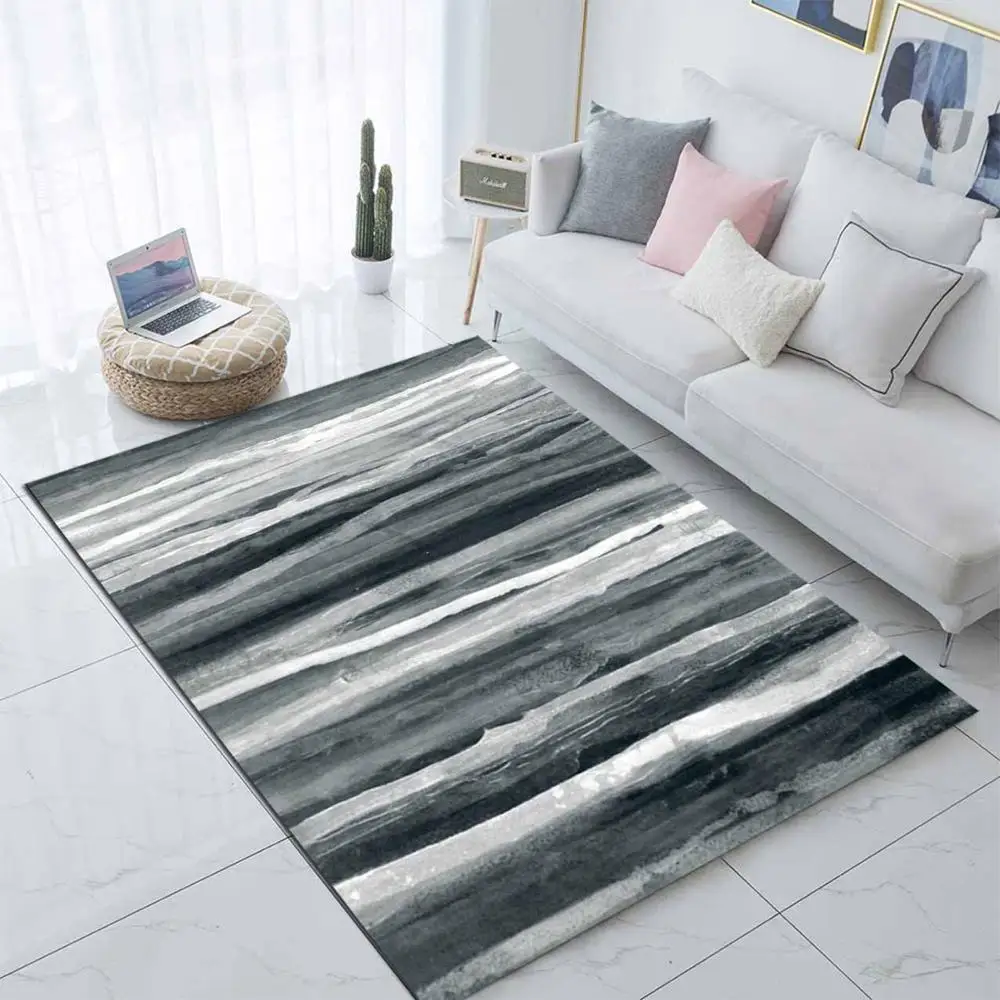 Еще Черный серый цвет скандинавский волны линии 3d печати Нескользящие