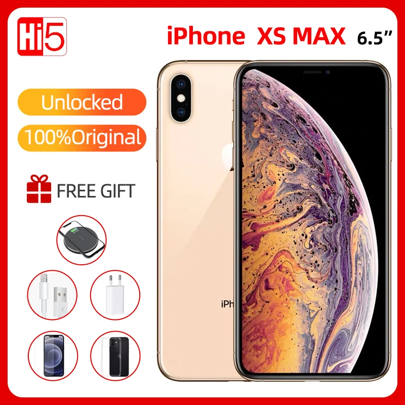Original Unlocked Apple IPHONE XS MAX iphone xs max   2658mAh  4G RAM 64GB/256GB ROM A12 4G LTE Smartphone iPhone xs
