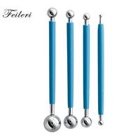 4pcs professional diy stainless steel polymer clay tools sculpture tools toys for clay carving molding ball stylus sticks