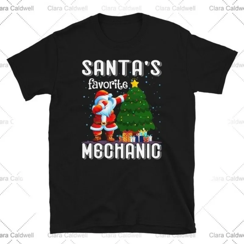 

Men's Summer Fashion Santa's Favorite Mechanic Funny T-Shirt