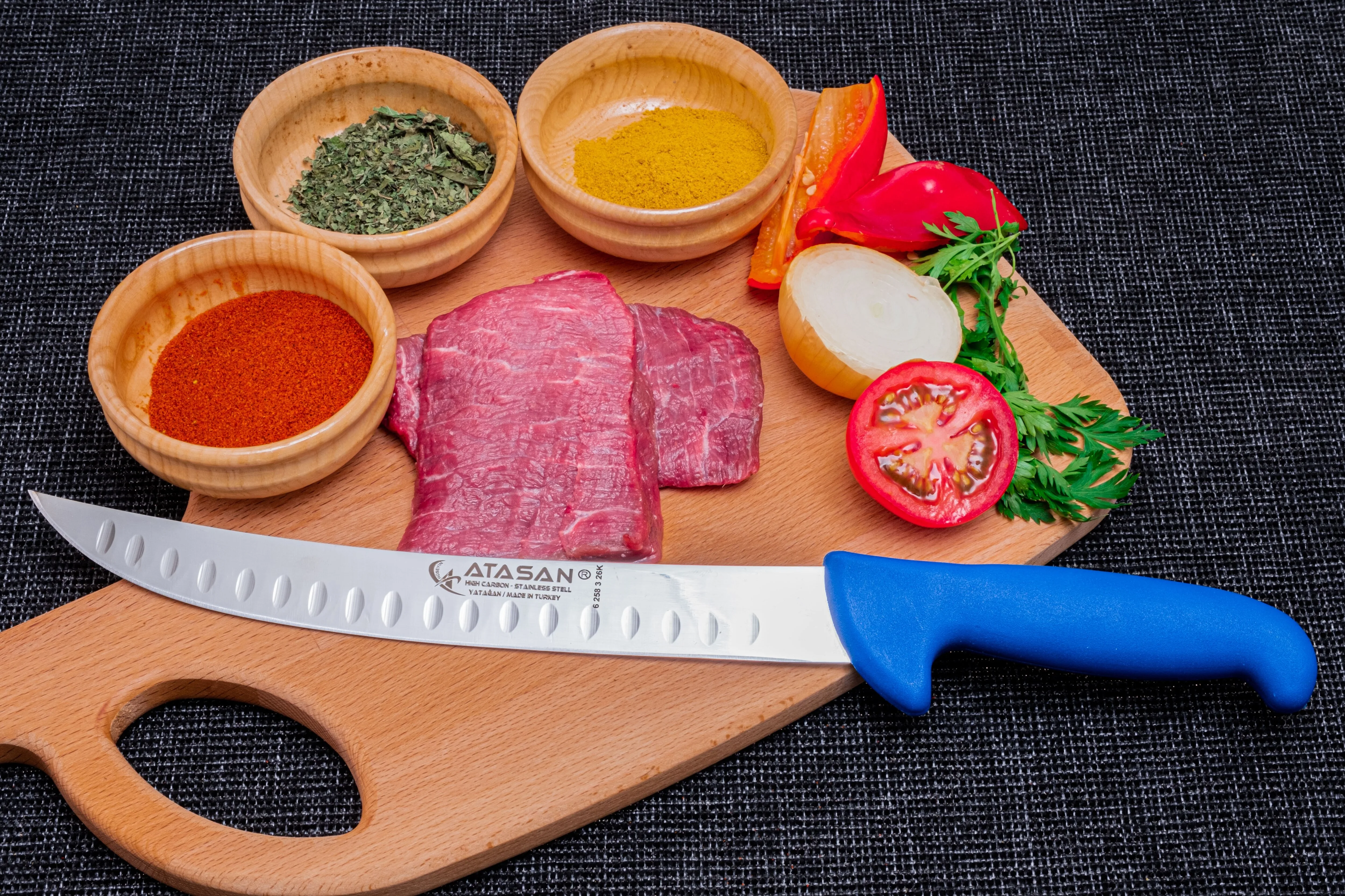 

ELIEN Slotted Steak Knife Curved Chef Knife Kitchen Knives Handmade High Quality Professional Stainless Steel Nusret Saltbae
