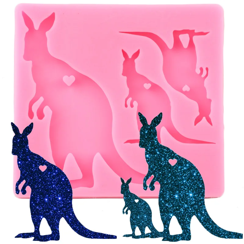 Блестящие силиконовые формы в форме семьи кенгуру мамы ребенка сделай сам кольцо