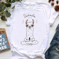 i lamaste lama animal print t shirt women clothes 2022 meditation tshirt femme funny white t shirt female summer fashion tops