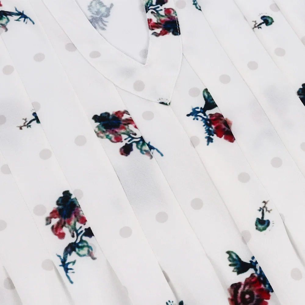 Женская Блузка С Цветочным V-образным Вырезом Коротким Рукавом Плюс Размер 2019