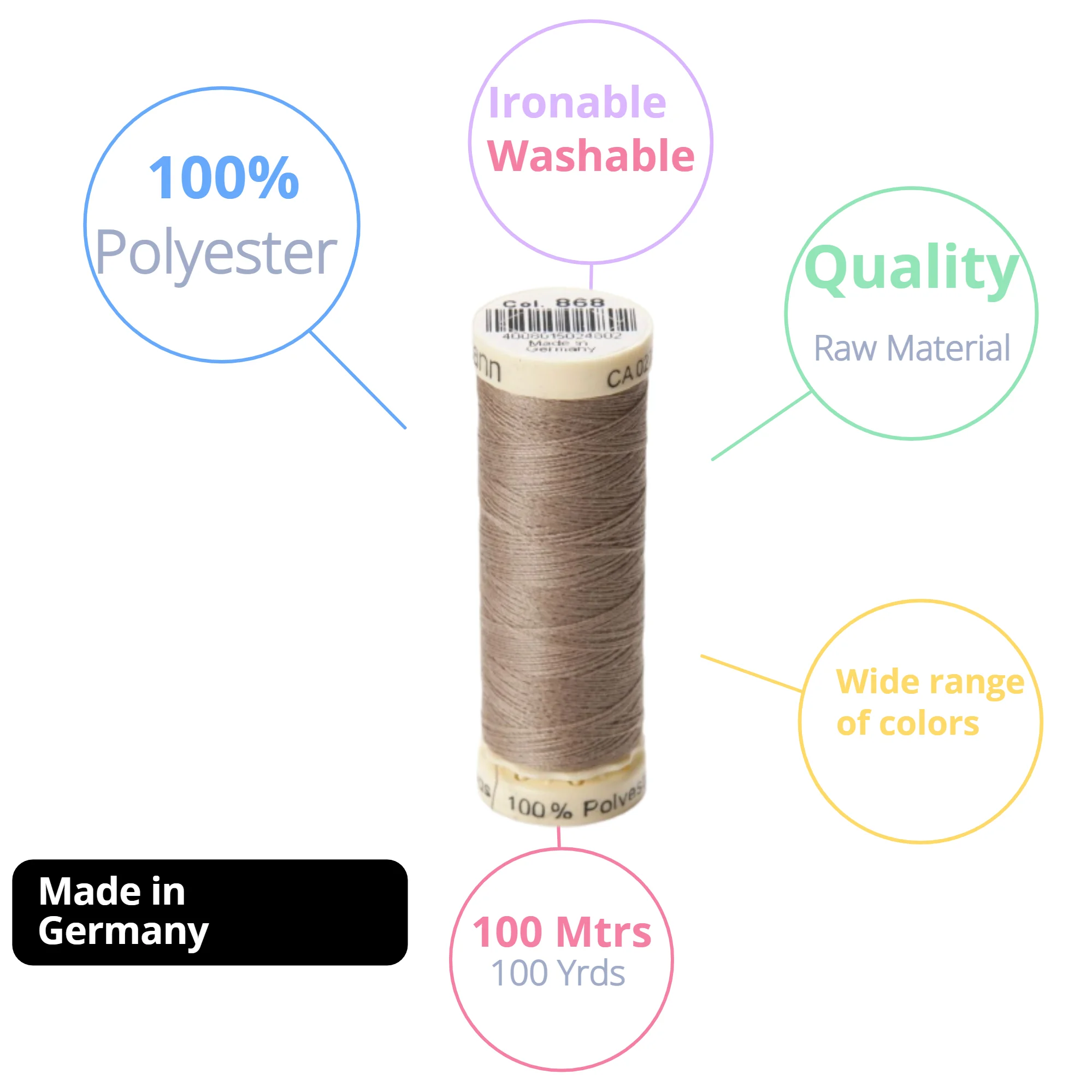 

Gutermann Polyester Sew-All Purpose Thread, 100m/110 Yd,