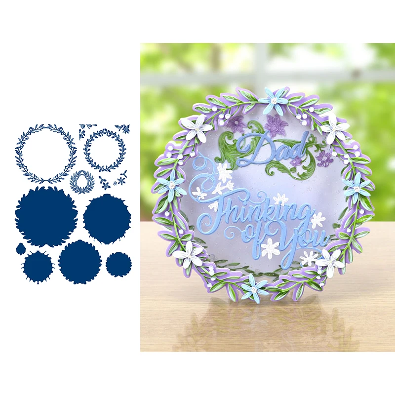 Повседневный декоративный венок металлический прорезной трафарет для окраски