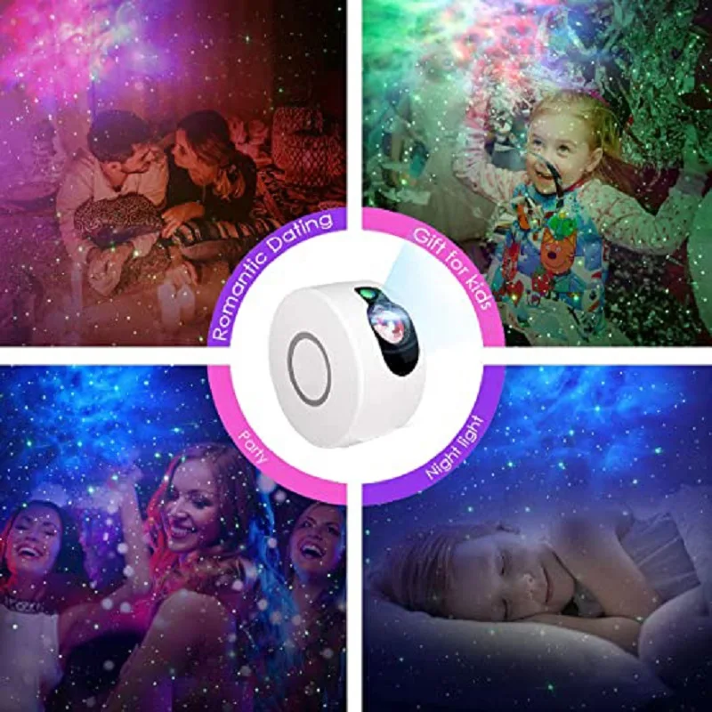 

Colorful 3D Nebula Lamp Ocean Waving Projector Star LED Lights Night Projection 360 Degree Rotation Night Lighting Lamp for Kids