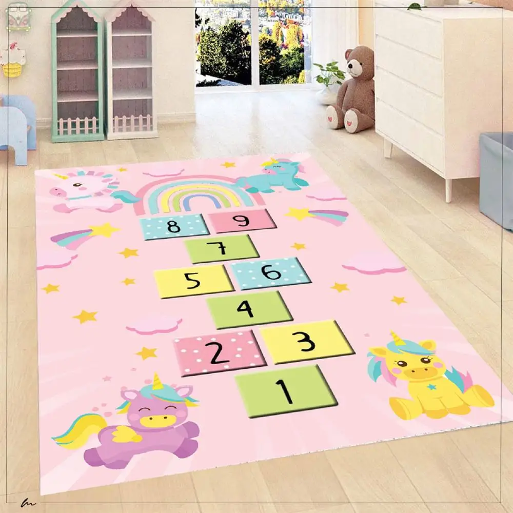 

Unicorn Hopscotch Non Slip Floor Carpet, Teen's Carpet