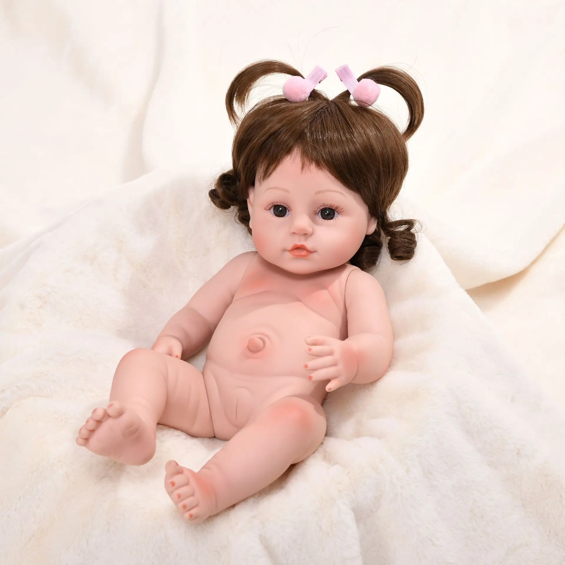 

RSG 47cm Reborn Baby Doll Soft Silicone Vinyl Doll Toys adorable Lifelike toddler Girl menina de surprice doll With Giraffe