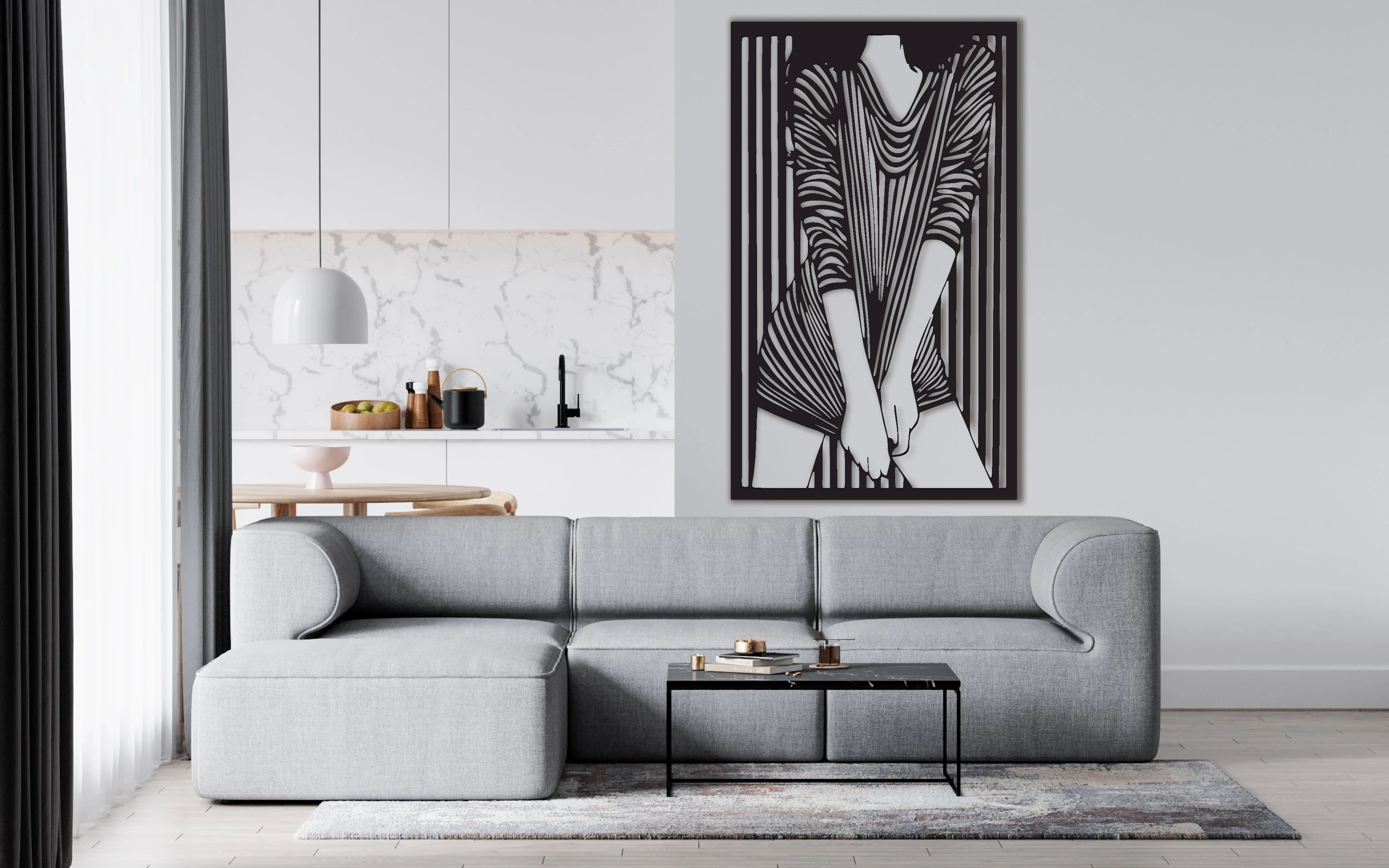

Linear Woman Silhouette Metal Wall Art, Woman Silhouette Wall Art, Art Of Line, Line Women Metal Wall Decor, Livingroom Decor, İ
