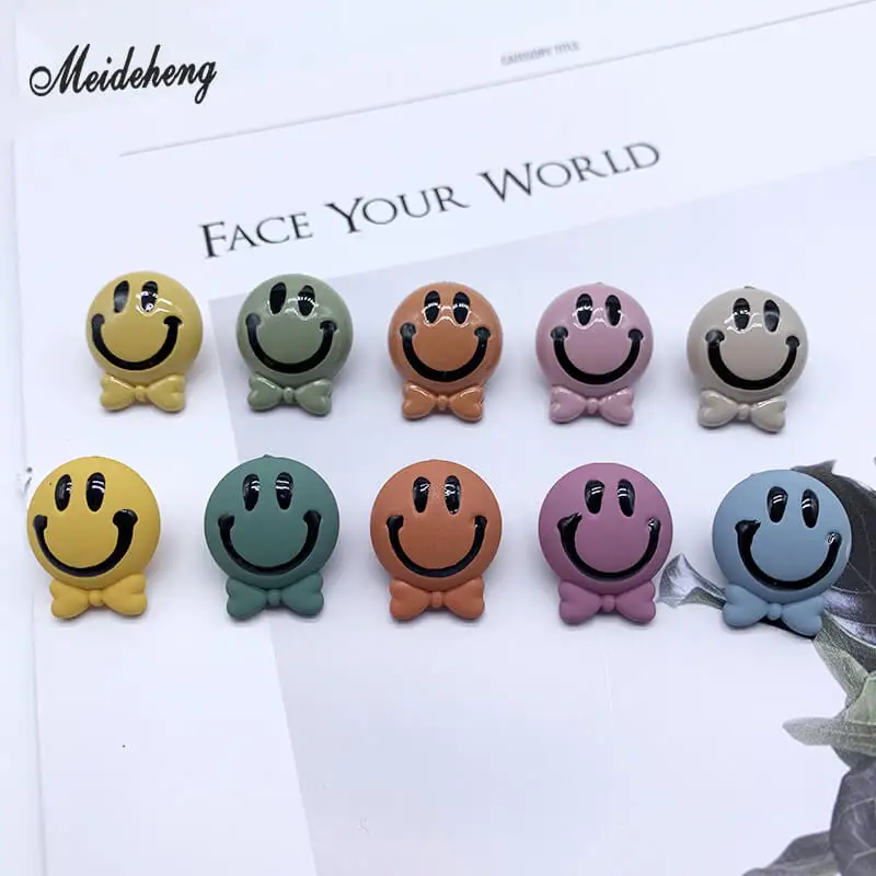 Acrylic Smailing Rubber Face Jewelry Making Beads Through hole Children headdress band hair rope Decoration Accessory | Украшения и