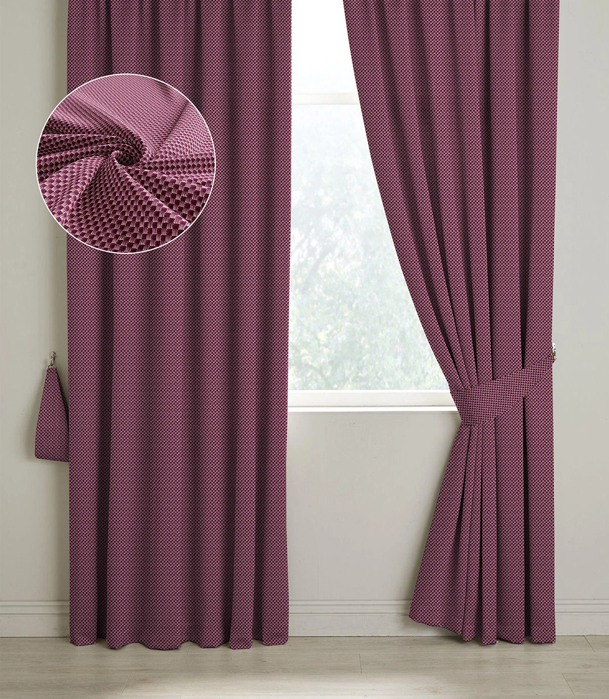 

Woven Wicker Textured Purple Color Curtain, Textured Luxury Fund Curtain Lovely Fund Curtain For Livingroom Code:15970208