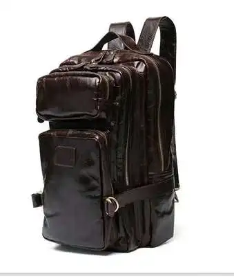 

New Brand Men Backpack Genuine Leather School Backpack Bag Fashion Waterproof Travel Bag Casual Leather Book Bag Male Backpack