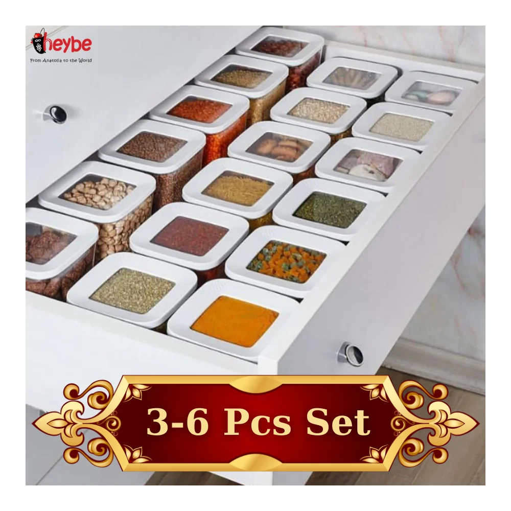 3-6 шт. Прозрачный квадратный контейнер для хранения высокого качества Коробка