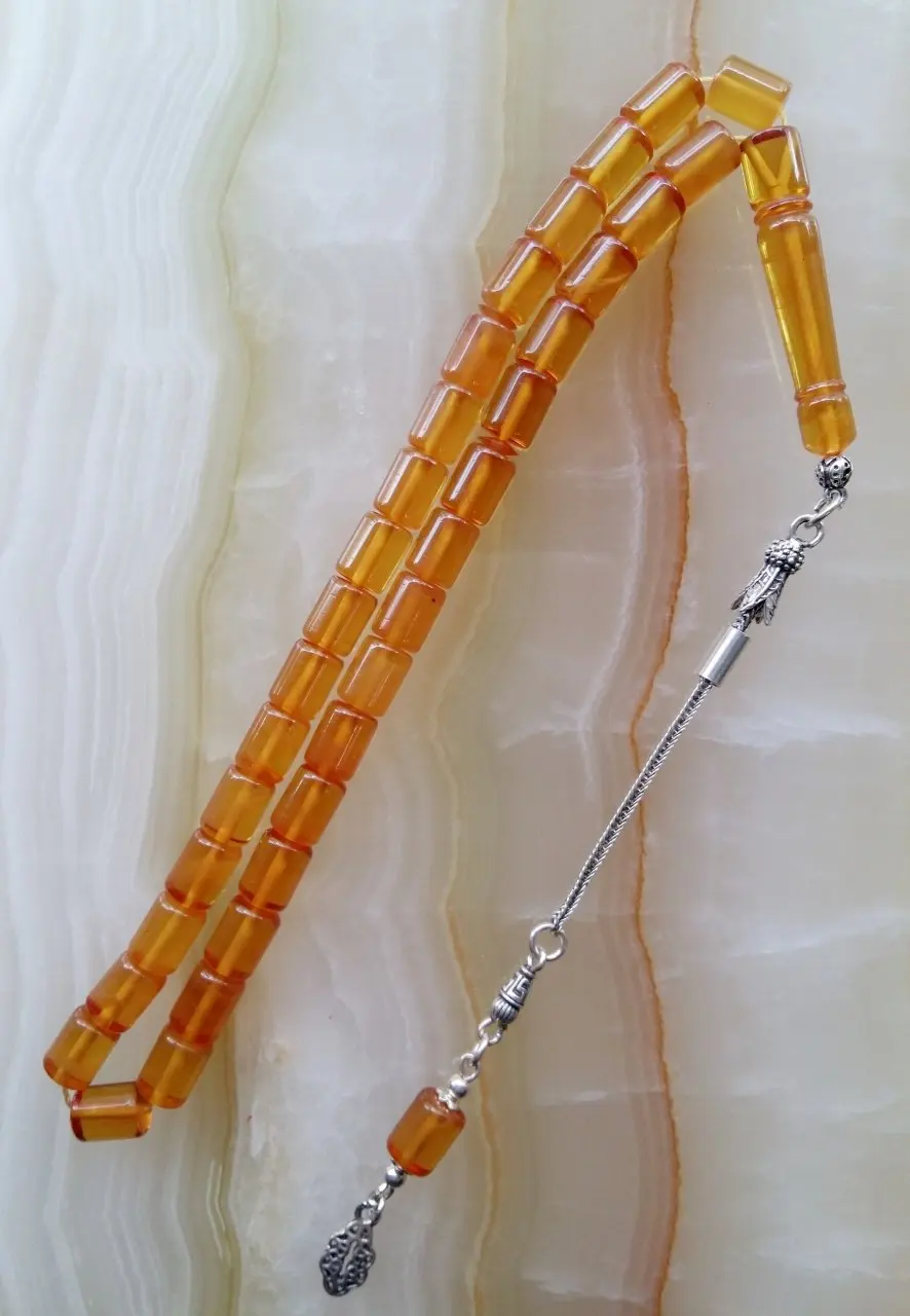 

Islam Tasbih Muslim Rosary Beads 33 Prayer Rosary For Men Bracelet For Men Accessory amber stone Handmade Made in Turkey