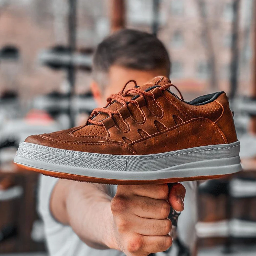 Мужские коричневые кроссовки демисезон