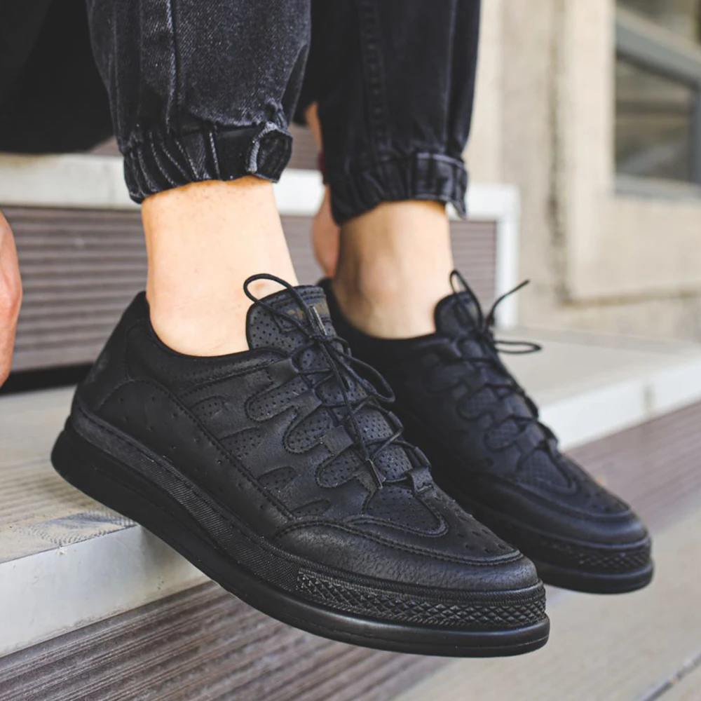Chekich Мужская повседневная обувь Черный цвет Искусственная кожа на шнуровке