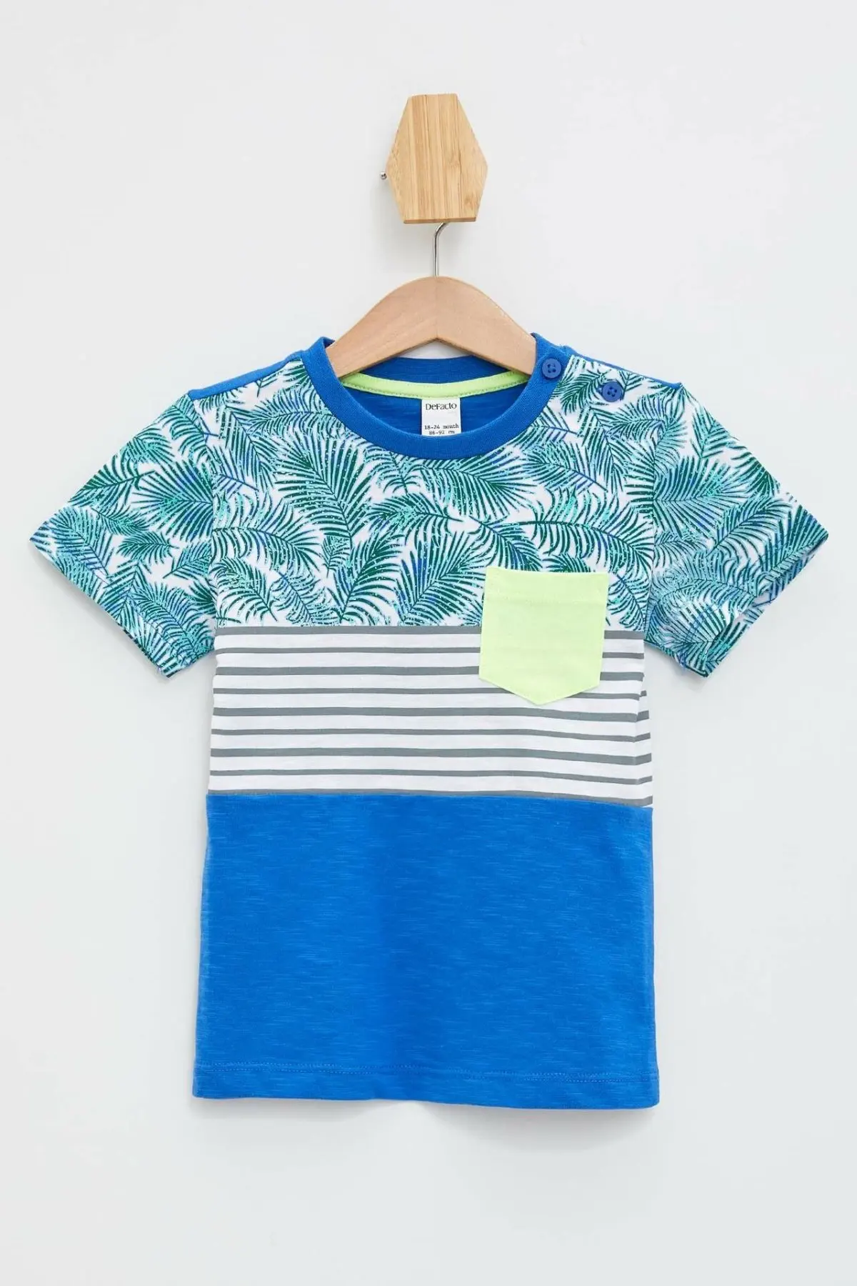 DeFacto/летние модные топы с круглым вырезом для мальчиков детская повседневная